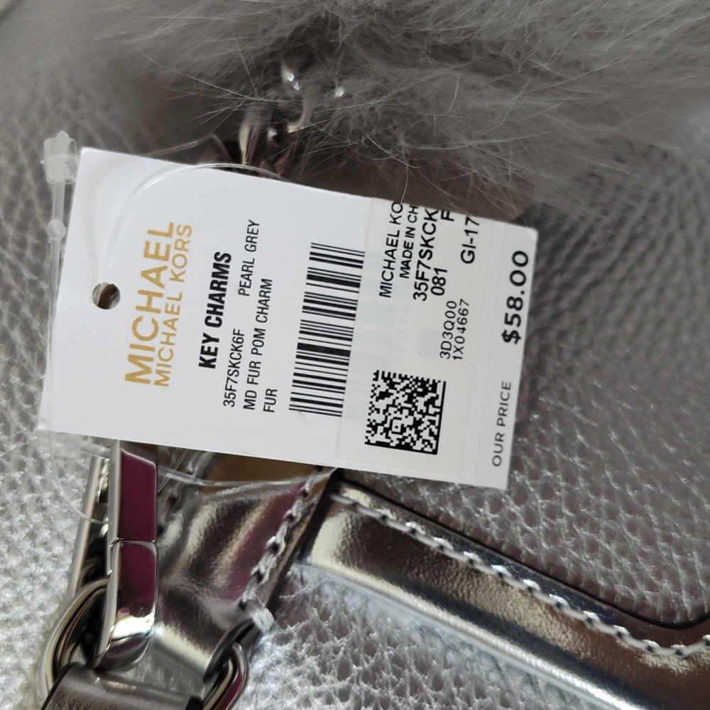 Michael Kors Silver Women's Bag with Twilly and Pom Pom - Picture 4 of 12